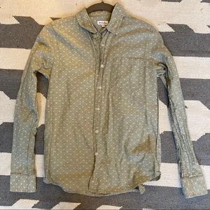 steven alan button down shirt green super cute s